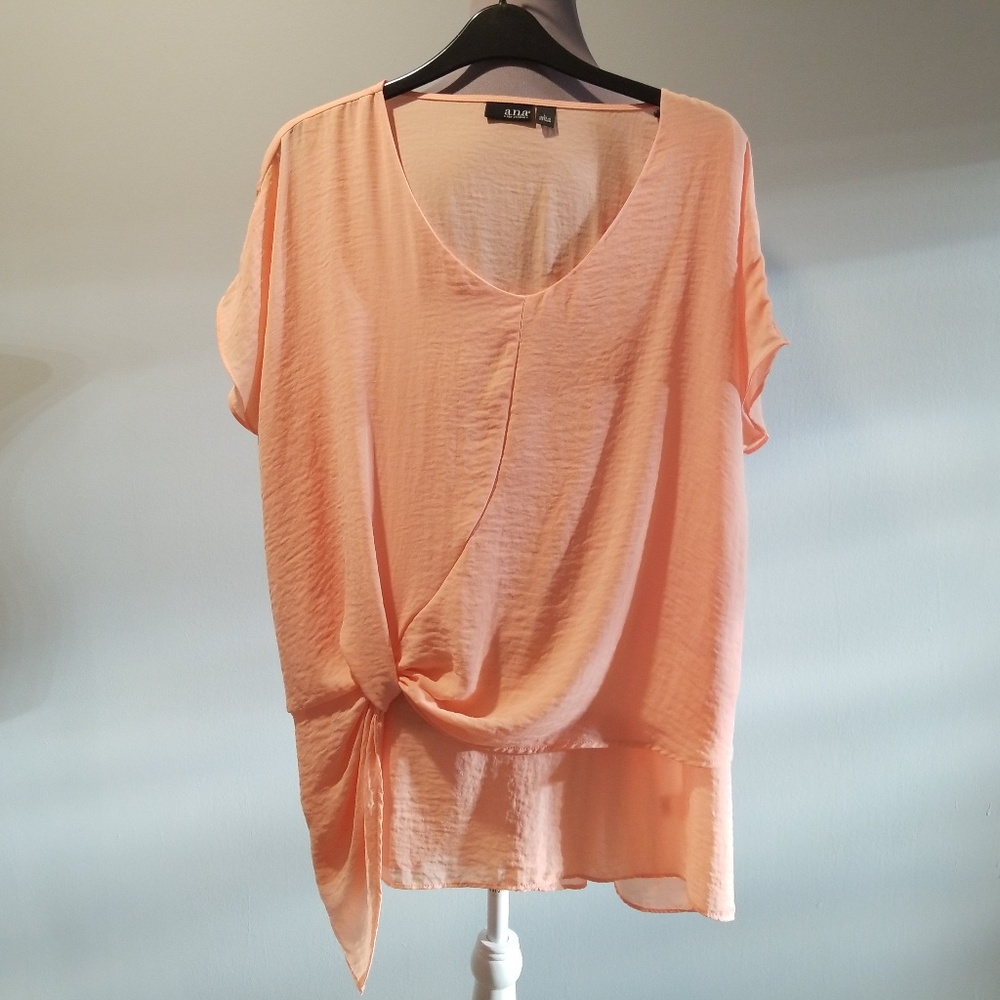 Large ana tunic blouse side twist peach